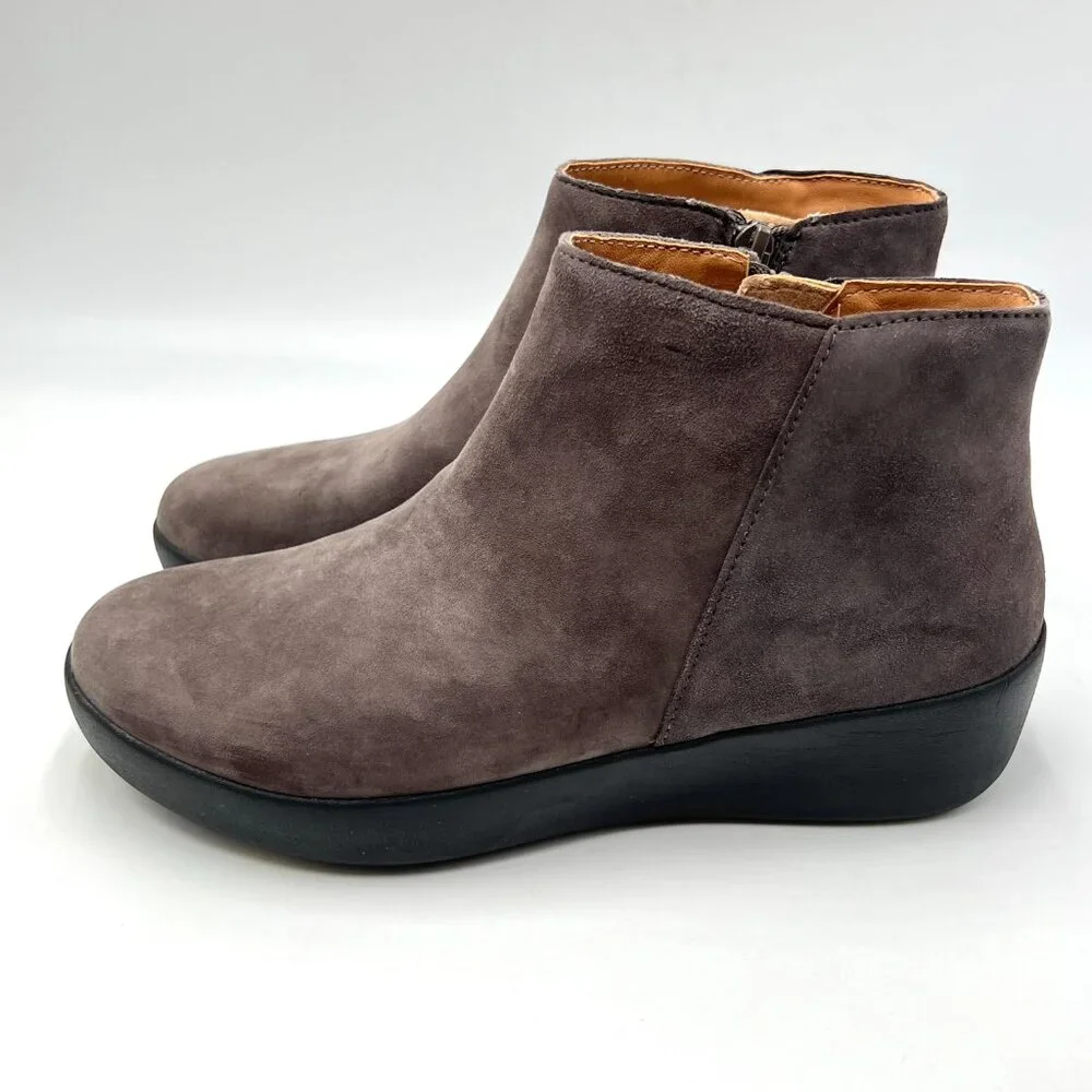 Fitflop‎ Womens Size 5 Sumi Steel Grey Suede Leather Ankle Boots Shoes
